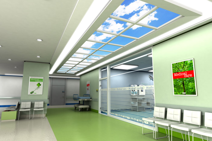 Agencement-centre-medical-plafond-ciel-lumineux-sur-mesure