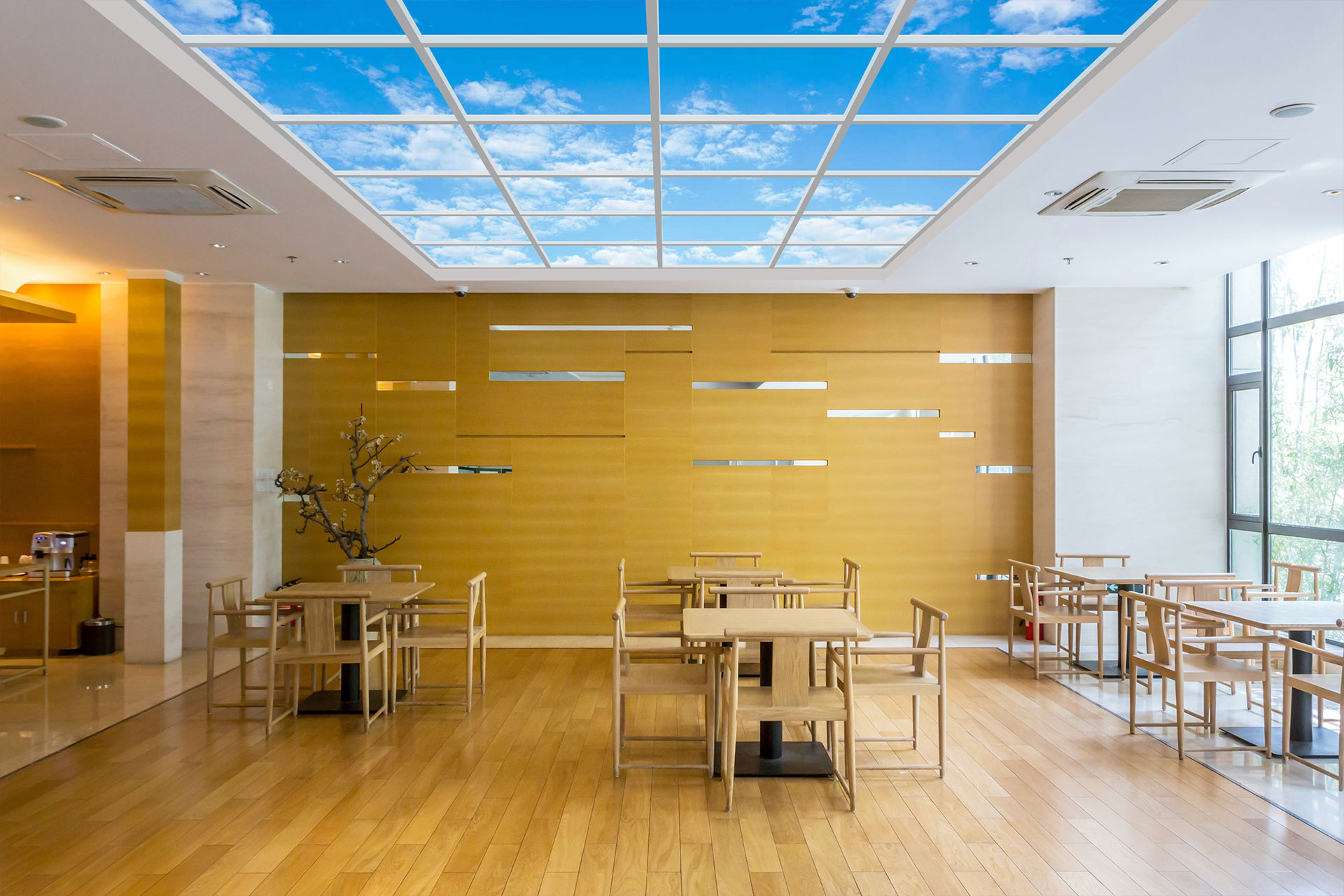 Plafond-lumineux-led-agencement-decoration-restaurant